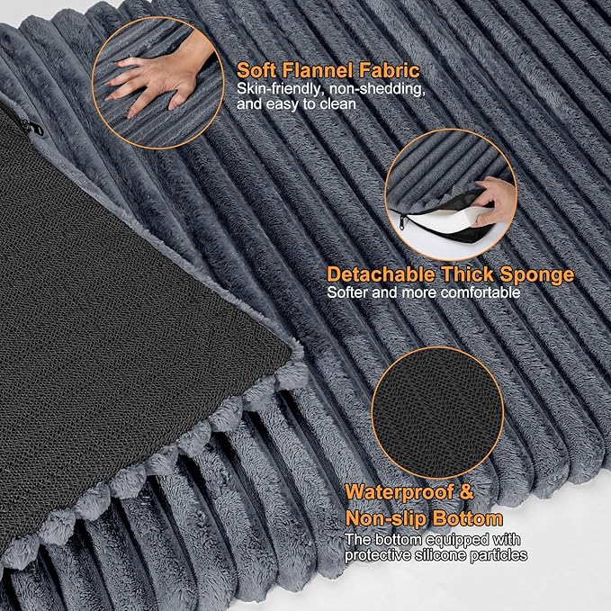 FURTIME Backseat Pet Bed Mat, Non-Slip Washable Dog Bed for Car Back Seat