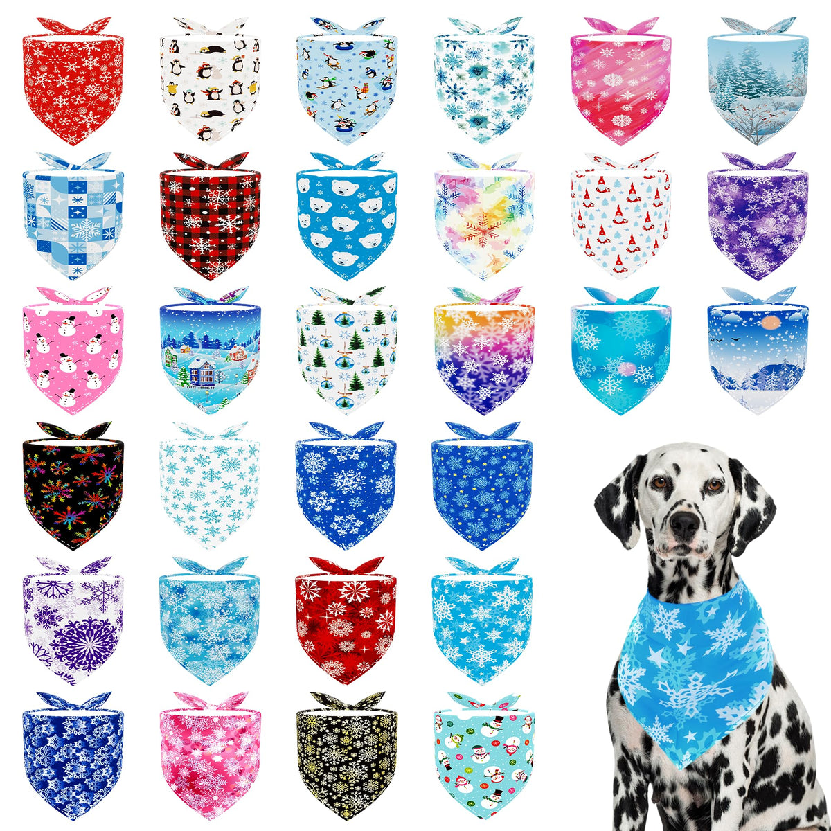 Pai Sence Pride Day Dog Bandanas Bulk for Small Dogs Sewn Edges 18" 30Pcs S