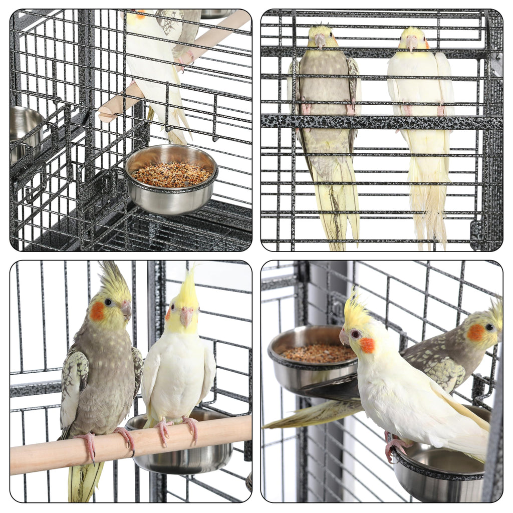 Yaheetech Extra Large Bird Cage 63'' Open Play Top Bird Cage for African Grey Parrots/Amazon Parrot/Caiques/Macaw with 360° Wheels
