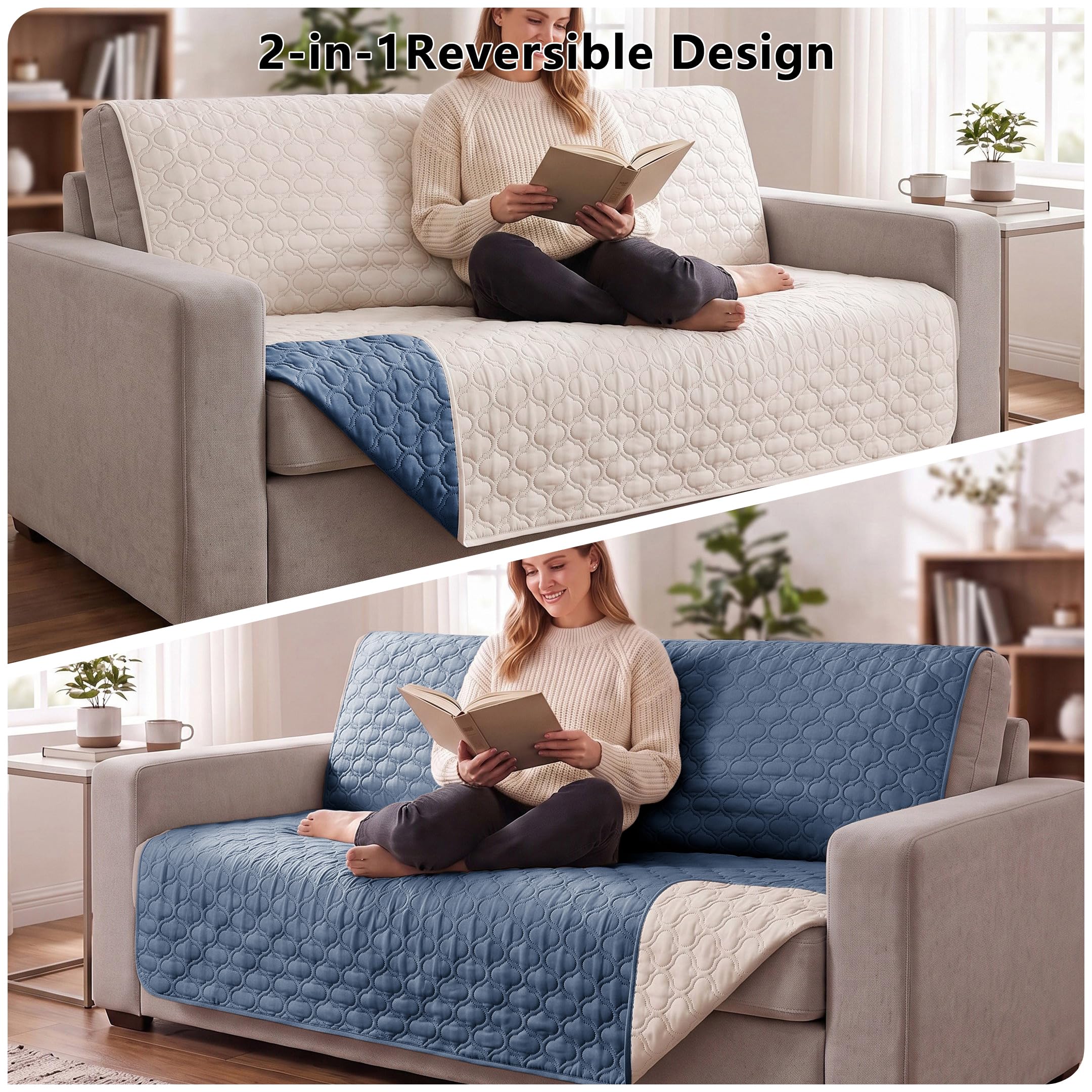 Bigbeer Waterproof Couch Cover - Washable Dog & Pet Furniture Protector