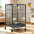 VIVOHOME Wrought Iron Bird Cage with Rolling Stand, 30 Inch Height
