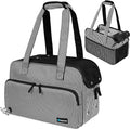 PetAmi Small Dog Purse Carrier, Soft-Sided Pet Carrier Bag with Pockets, Portable Puppy Cat Travel Handbag Tote, Airline Approved Breathable Mesh, Poop Bag Dispenser, Max 18 lbs, Stripe Black