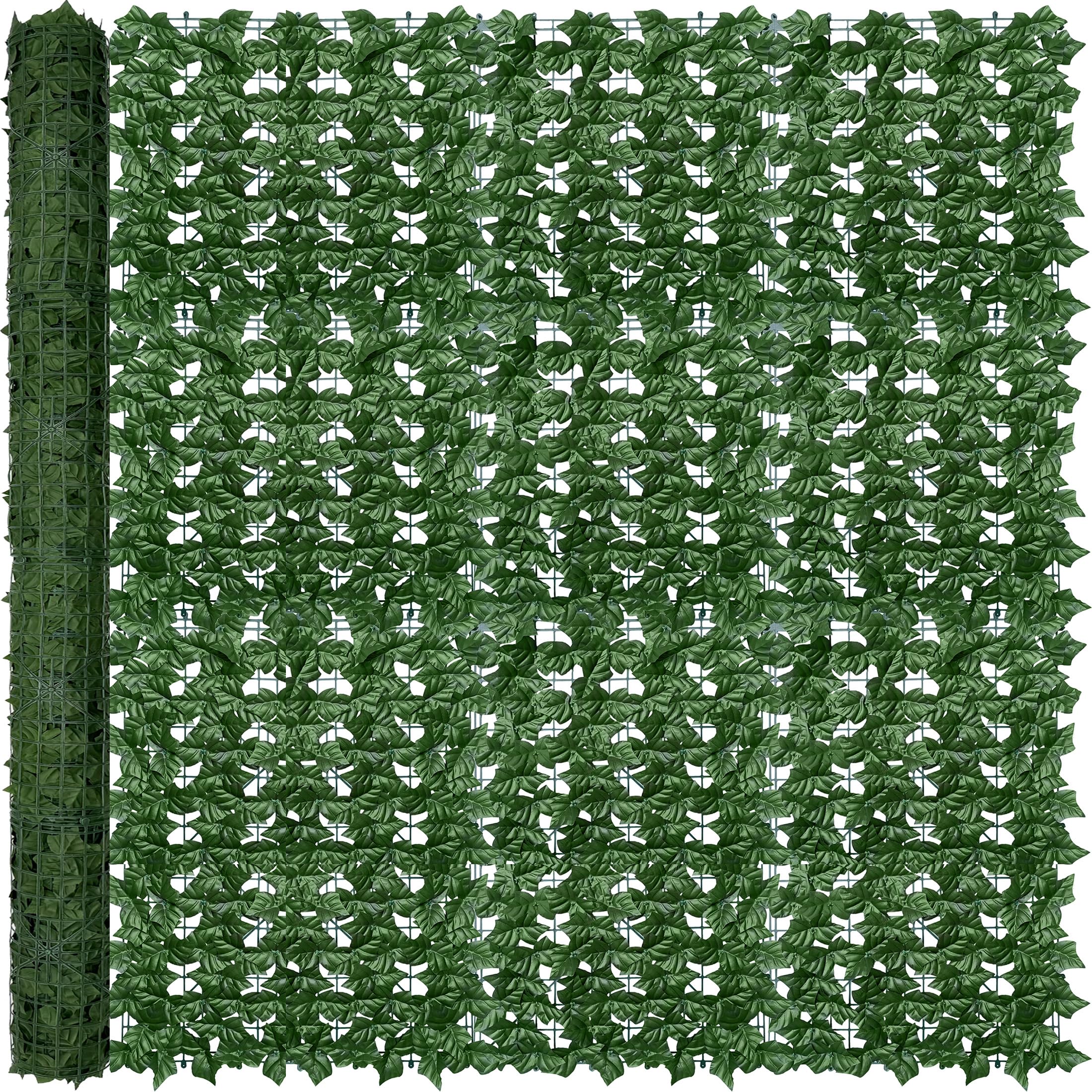 ODTORY Artificial Ivy Privacy Screen Fence Panel, Green 72 X 144 in