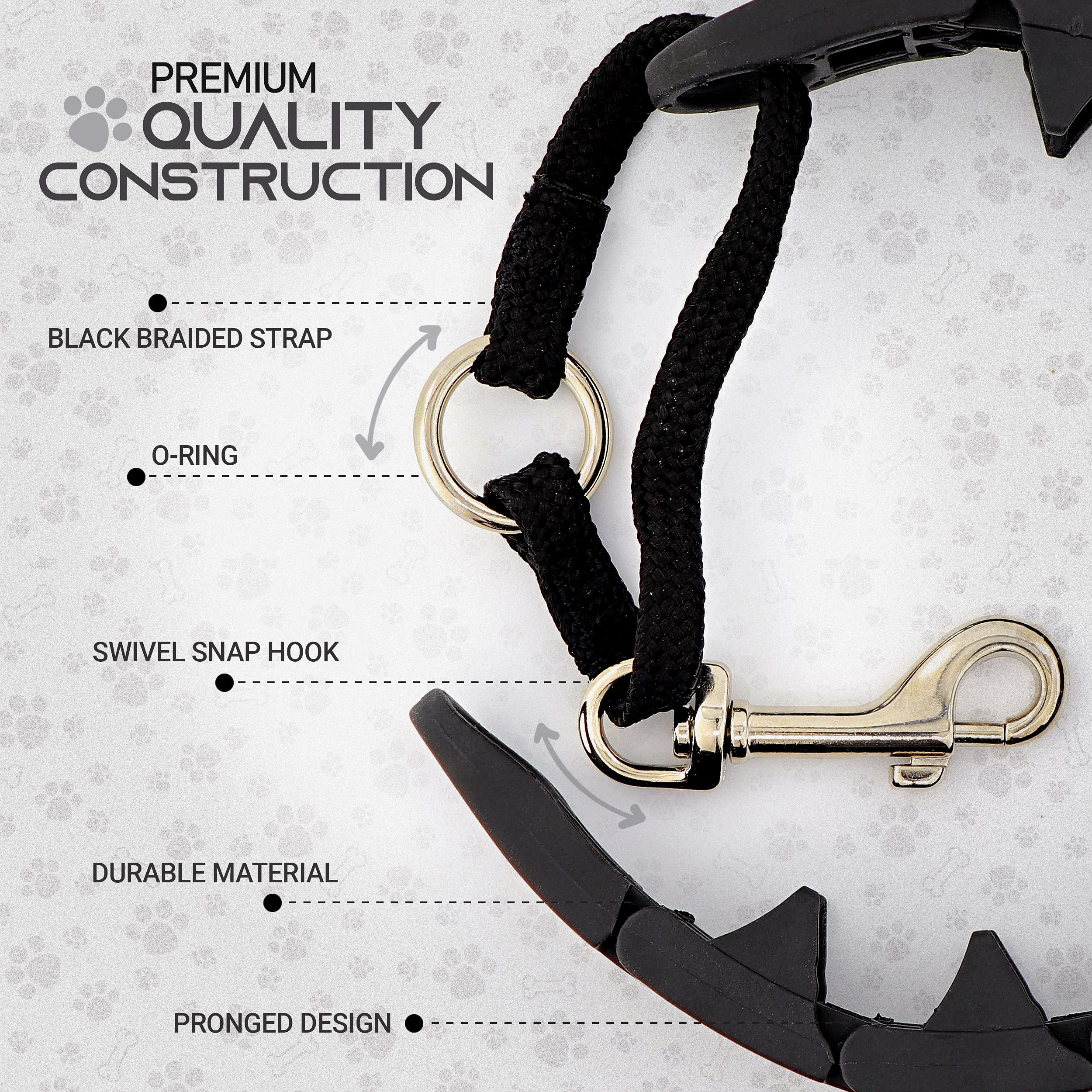 Ram-Pro Dog Training Pinch Collar Triple Crown Gentle Effective/No Barking Control for All Breeds