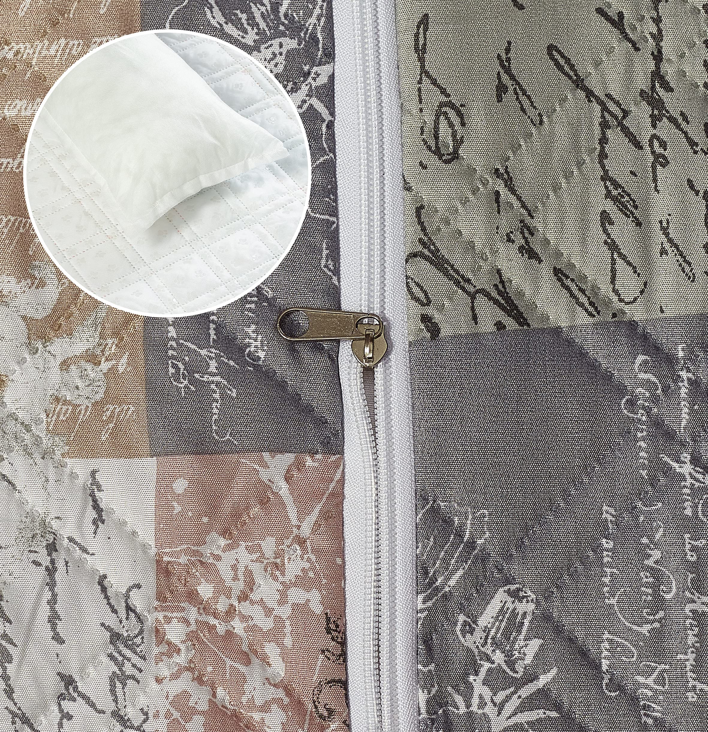Brilliant Sunshine Latte Grey Paris and Toile Floral Patchwork Pet Sofa Bed, Quilted, Slip Resistant, Washable Couch Protector with Bolster Cushions, Furniture Cover for Dogs, Cats, Small, Latte Grey
