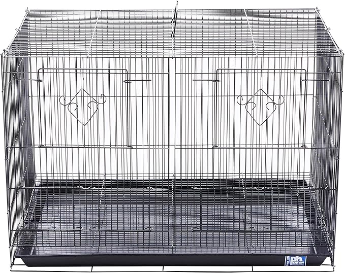 Prevue Pet Products Divided Flight Cage Durable Metal Wire Frame - L, Black