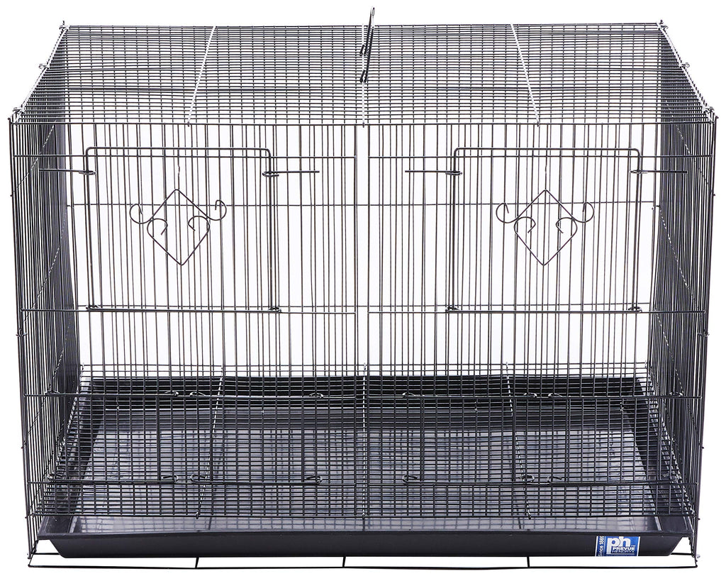 Prevue Pet Products Divided Flight Cage Durable Metal Wire Frame - L, Black