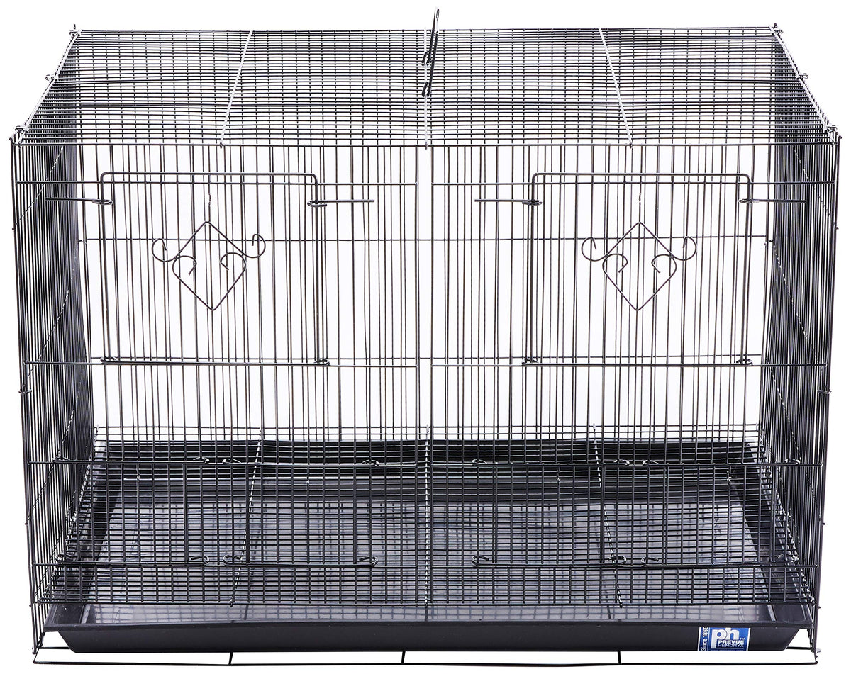 Prevue Pet Products Divided Flight Cage Durable Metal Wire Frame - L, Black